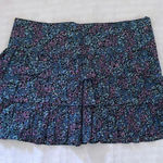 H&M NWT vintage  blue purple green ditsy floral print micro mini ruffle tiered skirt  Photo 0
