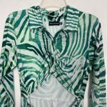 Pretty Little Thing Tiger Print Retro 70s Inspired Women's Jumpsuit Size 8 Photo 2