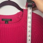 Lauren Ralph Lauren pink knit crewneck large cotton sweater Photo 5