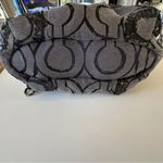 Coach  Madison Signature Sequins Poppy Sophia Satchel Bag Black Canvas & Leather Photo 7