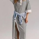 Free People NWT Jackson Rugby Midi Dress - Ivory Combo $98 MSRP Photo 0