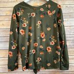 Nine Britton  Top Women’s Sz Small Billie Tie Front Brushed Knit Olive Floral NWT Photo 1