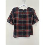J.Crew Drapey Holiday Plaid Ruffle-Sleeve Top Size Medium 2170 Photo 2