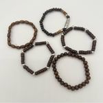 Handmade  wooden beads stretch bracelets Set of 5, NEW! Photo 3