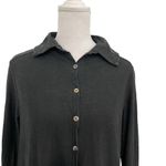 Cut Loose Linen Cotton Button Down Shirt Lagenlook Classic Black size Medium Photo 1
