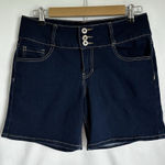 Hydraulic Women's Nolita Mid Rise Denim Shorts Size 10 Dark Wash Stretch Curvy Photo 0