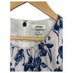 Jason Wu Dress Womens 10 White Blue Silk Floral Ruffle Mini Long Sleeve Designer Photo 2