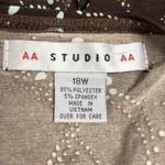 AA Studio AA 18W Brown Green Floral Print Side Ruched Faux Wrap Front Dress Photo 6