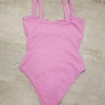 l*space πL*π Cha Cha Pointelle Ribbed One Piece Swimsuit Rosebud Pink 12 XL NWOT Photo 9