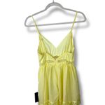 Lulus  NWT Reed Light Yellow Tiered Lace A-Line Open-Back Flowy Maxi Dress XS Photo 7
