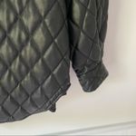 Maje  Black Faux Leather Look Quilted Shacket Jacket size large Photo 5