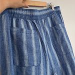 Old Navy NWT Blue White Striped High-Waisted Linen-Blend Wide-Leg Pants Photo 8