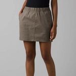 prAna Double Peak Skort Skirt Size 14 Color Mud Khaki Gorpcore Hiking Cotton NWT Photo 0