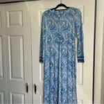 Lilly Pulitzer UPF 50+ FAYE MAXI DRESS Blue Peri Turtle Awesome White Sz S NWT Photo 6