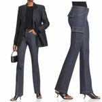 LVIR LA Project Denim Cargo Straight Fit Jeans Blue Size XS Slim Mid Rise Photo 7