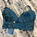 Momanda Lace Nursing Bra Bralette Set in Teal and Cream Size 34E Blue Photo 8