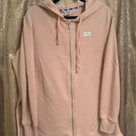 PINK - Victoria's Secret  Light Pink Side Slit Long Zip Hoodie Oversized Medium Photo 0