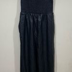 Anthropologie By  Faux Leather Balloon Jumpsuit size Large EUC black womens Photo 3