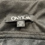 Vintage 90s Black Satin Babydoll Mini Slip Dress Embellished Evening Party Size 10 Photo 8