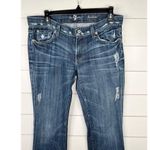 7 For All Mankind Medium Wash Distressed Bootcut Jeans Size 29 7.5" Low Rise Photo 2