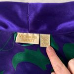 Victoria's Secret VTG Gold Label Green Purple Floral Satin Wrap Robe size M L Photo 1