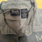 Disney Womens Vintage Winnie The Pooh Blue Corduroy Button Up Collared Shirt‎ Size M Photo 4