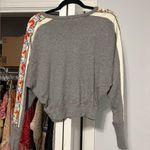 Free People embroidered embellished flower sleeve grey long sleeve top Photo 7