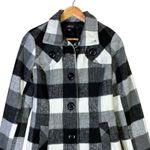 A Byer A. Byer Plaid Coat Womens M Black White Gray Classic Preppy Winter Old Money Photo 2