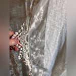 Elegant White/Cream Lace Trim Cardigan Photo 3