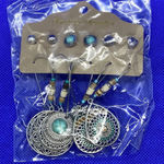 New silver tone boho western faux turquoise earrings 6 pack bohemian Photo 5