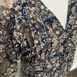 Natural Life Dress Maxi Floral Shimmery Lined Boho Bohemian Romantic Blue Gold Photo 2