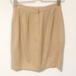 Giorgio Armani  Le Collezioni Size 4 Khaki Wool Suit Midi Pencil Skirt Photo 3