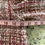 ZARA  Womens Tweed Fringe Cropped Top Pink White Size Large Photo 6