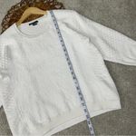 Vince Jacquard Pullover Sweatshirt 3/4 Sleeve Textured Cotton Blend White Size L Photo 13
