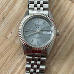 Paul Maret Ladies Watch Light Blue Dial Stainless Bracelet Day Date Windows Silver Photo 2