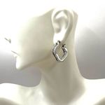 Silver tone rhinestone hoop earrings Photo 2