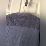 Soft Surroundings  Button-Up Long Sleeve tunic Shirt lace design 100% cotton sz M Photo 6