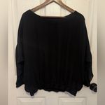 Adam Lippes  Women's Black 100% Silk Wide Neck Dolman Sleeve Top Size 10 Photo 0