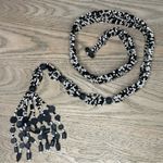 Vintage Seed Beaded Belt Woven Indonesia Boho Handmade Natural Black Pearl Photo 0