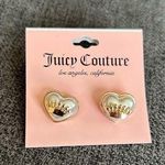 Juicy Couture  Crown Heart Stud Earrings, White, Gold Photo 0