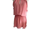 Parker  Carnation Pink Drop Waist Ruffle Dress Size Medium Photo 4