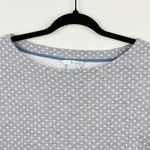 Boden Women's US 8 Gray White Polka Dot Long Sleeve Cotton Knit Top UK 12 Photo 2
