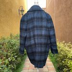 Coach  blue & black plaid winter peacoat Photo 7