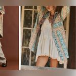 Free People NWT  We the Free Wonderland Fog Jacquard Shirt - blue combo - small Photo 6