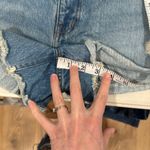 Madewell  Blue Distressed Relaxed Denim Shorts with Frayed Hem Size 30 EUC Photo 7