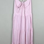 Old Navy Midi Dress Womens XL Tall Pink Tiered Slub-Knit Cami Swing Strappy Back Photo 7