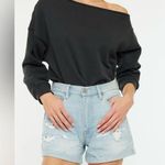 KanCan USA KanCan Daisy High Rise Mom Shorts Sz XL Cuff Hem Distressed Light Wash Summer Photo 0