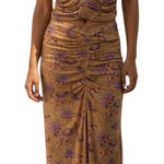 House of Harlow 1960 2pc Maxi Floral Print Stretchy Skirt Set(Size Small) Orange Photo 0