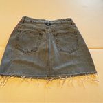 ZARA Authentic Denim TRF Womens Size Small Blue Denim Jean Skirt Red Stripe Mini Photo 8