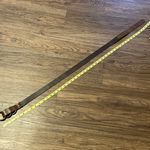 Candie's Y2K Vintage Genuine Italian Leather Belt Brown Circle Brass Buckle Large Photo 9